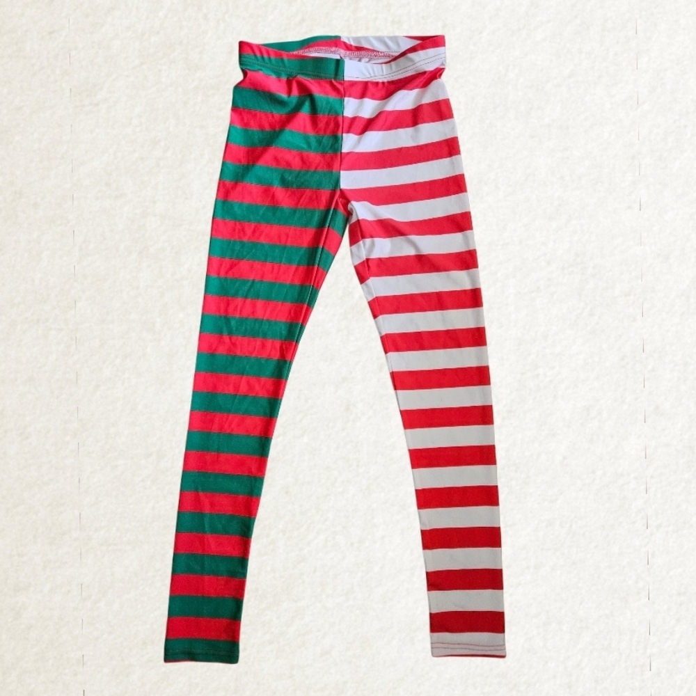 NWOT/ DEEROSE Striped  Leggings - Green and Pink